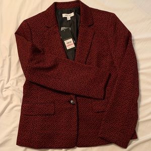 Nine West NWT red/black blazer size 10